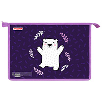 Папка для тетрадей ПИФАГОР А4, 1 отделение, картон/пластик, на молнии, "Happy bear", 272126 фото Папка для тетрадей ПИФАГОР А4, 1 отделение, картон/пластик, на молнии, "Happy bear", 272126