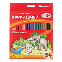 Карандаши цветные Гамма Мультики 24 цвета трехгранные фото Карандаши цветные Гамма Мультики 24 цвета трехгранные
