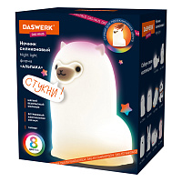 Ночник силиконовый LED "Альпака" 85x103x130 мм, белый свет/RGB, таймер, USB, аккумулятор 400 мАч, DASWERK, 238934 фото Ночник силиконовый LED "Альпака" 85x103x130 мм, белый свет/RGB, таймер, USB, аккумулятор 400 мАч, DASWERK, 238934