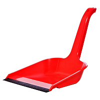 Совок для мусора Office Clean, высокая ручка, с резиновой кромкой, ширина 23см, цвет красный фото Совок для мусора Office Clean, высокая ручка, с резиновой кромкой, ширина 23см, цвет красный