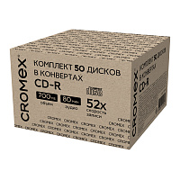 Диски CD-R в конверте КОМПЛЕКТ 50 шт., 700 Mb, 52x, CROMEX, 513797 фото Диски CD-R в конверте КОМПЛЕКТ 50 шт., 700 Mb, 52x, CROMEX, 513797
