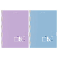 Тетрадь А4, 96 л., BRAUBERG, гребень, клетка, матовая ламинация, "UltraTone" (микс в спайке), 405317