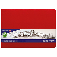 Скетчбук, слоновая кость 140 г/м2 210х148 мм, 80 л., КОЖЗАМ, резинка, BRAUBERG ART CLASSIC, красный, 113197 фото Скетчбук, слоновая кость 140 г/м2 210х148 мм, 80 л., КОЖЗАМ, резинка, BRAUBERG ART CLASSIC, красный, 113197