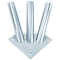 Кронштейн настенный для флагов на три древка, три точки крепления, металл