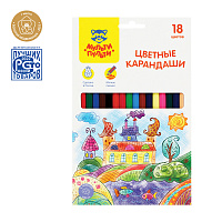 Карандаши цветные Мульти-Пульти "Невероятные приключения", 18цв., заточен., картон, европодвес фото Карандаши цветные Мульти-Пульти "Невероятные приключения", 18цв., заточен., картон, европодвес
