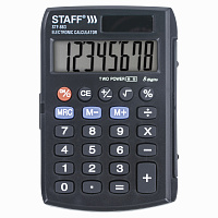 Калькулятор карманный STAFF STF-883 (95х62 мм), 8 разрядов, двойное питание, 250196 фото Калькулятор карманный STAFF STF-883 (95х62 мм), 8 разрядов, двойное питание, 250196