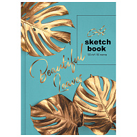 Скетчбук 80л., А5 BG "Art leaves", 7БЦ, матовая ламинация, выб. лак, 100г/м2 фото Скетчбук 80л., А5 BG "Art leaves", 7БЦ, матовая ламинация, выб. лак, 100г/м2