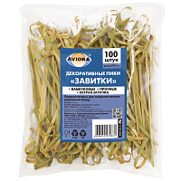 Пики для канапе Aviora Завитки бамбуковые длина 90 мм (100 штук)