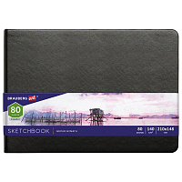 Скетчбук, белая бумага 140 г/м2 210х148 мм, 80 л., КОЖЗАМ, резинка, BRAUBERG ART CLASSIC, черный, 113182 фото Скетчбук, белая бумага 140 г/м2 210х148 мм, 80 л., КОЖЗАМ, резинка, BRAUBERG ART CLASSIC, черный, 113182