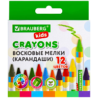 Восковые мелки BRAUBERG KIDS, НАБОР 12 цветов, 271696 фото Восковые мелки BRAUBERG KIDS, НАБОР 12 цветов, 271696