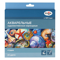 Карандаши акварельные художественные Гамма "Студия", 24цв., заточен.,картон. упаковка фото Карандаши акварельные художественные Гамма "Студия", 24цв., заточен.,картон. упаковка