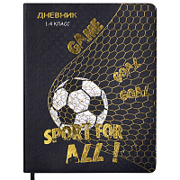 Дневник 1-4 класс 48 л., кожзам (гибкая), печать, фольга, ЮНЛАНДИЯ, "Football", 106159 фото Дневник 1-4 класс 48 л., кожзам (гибкая), печать, фольга, ЮНЛАНДИЯ, "Football", 106159