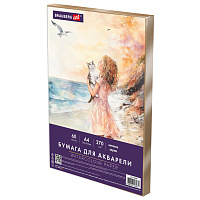 Бумага для акварели А4 60 л., 270 г/м2, мелкое зерно, в коробке, BRAUBERG ART, "Вдохновение", 116887 фото Бумага для акварели А4 60 л., 270 г/м2, мелкое зерно, в коробке, BRAUBERG ART, "Вдохновение", 116887