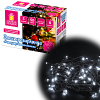 Электрогирлянда-нить комнатная "Стандарт" 5 м, 50 LED, холодный белый свет, 220 V, контроллер, ЗОЛОТАЯ СКАЗКА, 591344 фото Электрогирлянда-нить комнатная "Стандарт" 5 м, 50 LED, холодный белый свет, 220 V, контроллер, ЗОЛОТАЯ СКАЗКА, 591344