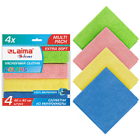 Салфетка из МИКРОФИБРЫ универсальная 40х40 см, КОМПЛЕКТ 4 шт., MULTI PRO COLOUR, 280 г/м2, LAIMA, 607793 фото Салфетка из МИКРОФИБРЫ универсальная 40х40 см, КОМПЛЕКТ 4 шт., MULTI PRO COLOUR, 280 г/м2, LAIMA, 607793