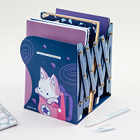 Подставка для книг MESHU "Space Cat", 3 отделения, раздвижная фото Подставка для книг MESHU "Space Cat", 3 отделения, раздвижная