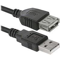 Кабель-удлинитель USB 2.0, 1,8 м, DEFENDER, M-F, для подключения периферии, 87456 фото Кабель-удлинитель USB 2.0, 1,8 м, DEFENDER, M-F, для подключения периферии, 87456