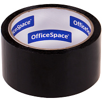 Клейкая лента упаковочная OfficeSpace, 48мм*40м, 45мкм, черная, ШК фото Клейкая лента упаковочная OfficeSpace, 48мм*40м, 45мкм, черная, ШК