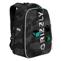 Ранец GRIZZLY анатомическая спинка, с бейджем, для мальчиков, "CUBES", 36х29х18 см, RAf-593-5/1 фото Ранец GRIZZLY анатомическая спинка, с бейджем, для мальчиков, "CUBES", 36х29х18 см, RAf-593-5/1