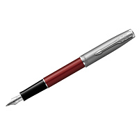Ручка перьевая Parker "Sonnet Sand Blasted Metal&Red Lacquer" черная, 0,8мм, подарочная упаковка фото Ручка перьевая Parker "Sonnet Sand Blasted Metal&Red Lacquer" черная, 0,8мм, подарочная упаковка