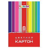 Картон цветной А4 2-сторонний МЕЛОВАННЫЙ, 8 листов, 8 цветов, в папке, HATBER, 195х280 мм, "Creative Set", 058405, 8Кц4_05934 фото Картон цветной А4 2-сторонний МЕЛОВАННЫЙ, 8 листов, 8 цветов, в папке, HATBER, 195х280 мм, "Creative Set", 058405, 8Кц4_05934