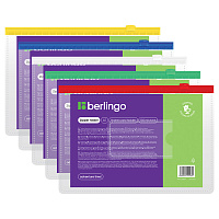 Папка-конверт на молнии Berlingo А5, 150мкм, с карманом для визиток, прозрачная, ассорти фото Папка-конверт на молнии Berlingo А5, 150мкм, с карманом для визиток, прозрачная, ассорти