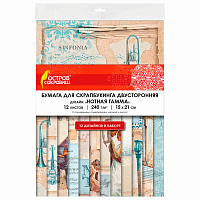 Бумага для скрапбукинга 15х21 см "Нотная Гамма", двусторонняя,12 листов, 240 г/м2, ОСТРОВ СОКРОВИЩ, 665445 фото Бумага для скрапбукинга 15х21 см "Нотная Гамма", двусторонняя,12 листов, 240 г/м2, ОСТРОВ СОКРОВИЩ, 665445