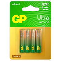 Батарейка GP Ultra G-Tech AAA (LR03) 24AU алкалиновая, BC4 фото Батарейка GP Ultra G-Tech AAA (LR03) 24AU алкалиновая, BC4
