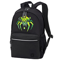 Рюкзак BRAUBERG FASHION CITY универсальный, 2 отделения, Green Spider, черный, 46х31х15 см, 273839 фото Рюкзак BRAUBERG FASHION CITY универсальный, 2 отделения, Green Spider, черный, 46х31х15 см, 273839