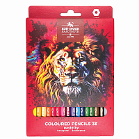 Карандаши цветные KOH-I-NOOR "RED LION" 36 цветов, шестигранные, 2,8 мм, натуральное дерево, 3555/36, 3555036063KS фото Карандаши цветные KOH-I-NOOR "RED LION" 36 цветов, шестигранные, 2,8 мм, натуральное дерево, 3555/36, 3555036063KS
