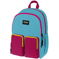 Рюкзак Berlingo Color blocks "Blue fuxia" 39*28*17см, 2 отделения, 4 кармана, уплотненная спинка фото Рюкзак Berlingo Color blocks "Blue fuxia" 39*28*17см, 2 отделения, 4 кармана, уплотненная спинка