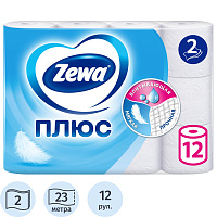 Бумага туалетная Zewa Plus 2-слойная белая (12 рулонов в упаковке) фото Бумага туалетная Zewa Plus 2-слойная белая (12 рулонов в упаковке)