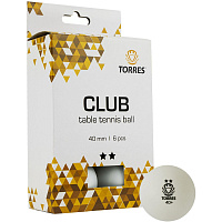 Мяч для настольного тенниса Torres Club 40 мм (6 штук в упаковке) фото Мяч для настольного тенниса Torres Club 40 мм (6 штук в упаковке)