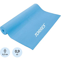 Коврик для фитнеса и йоги Torres Basis 3 172x60x0.3 см голубой фото Коврик для фитнеса и йоги Torres Basis 3 172x60x0.3 см голубой