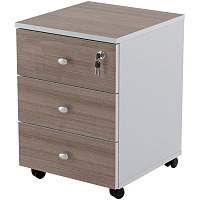 Тумба подкатная Easy Standard с замком (дуб шамони темный/серая, 400x420x563 мм, 3 ящика) фото Тумба подкатная Easy Standard с замком (дуб шамони темный/серая, 400x420x563 мм, 3 ящика)