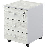 Тумба подкатная Easy Standard с замком (сосна/серый, 400x420x563 мм, 3 ящика) фото Тумба подкатная Easy Standard с замком (сосна/серый, 400x420x563 мм, 3 ящика)