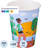 Стакан одноразовый бумажный Комус Природа 350/370 мл (50 штук в упаковке) фото Стакан одноразовый бумажный Комус Природа 350/370 мл (50 штук в упаковке)
