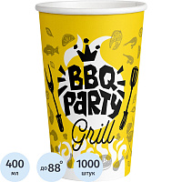 Стакан одноразовый бумажный BBQ Party 400/350 мл (1000 штук в упаковке) фото Стакан одноразовый бумажный BBQ Party 400/350 мл (1000 штук в упаковке)