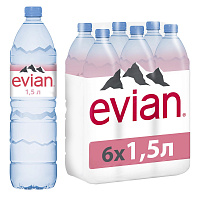 Вода минеральная Evian столовая негазированная 1.5 л фото Вода минеральная Evian столовая негазированная 1.5 л