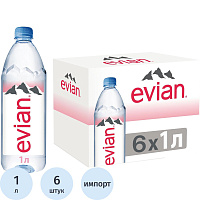Вода минеральная Evian столовая негазированная 1 л фото Вода минеральная Evian столовая негазированная 1 л