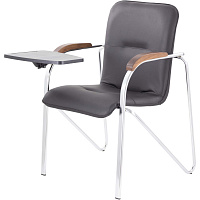 Конференц-кресло Easy Chair Samba CH черное/темный орех (искусственная кожа, металл хромированный) фото Конференц-кресло Easy Chair Samba CH черное/темный орех (искусственная кожа, металл хромированный)