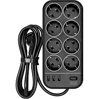 Сетевой фильтр Powercom SP-08 USB03AB на 8 розеток 1.8 метра фото Сетевой фильтр Powercom SP-08 USB03AB на 8 розеток 1.8 метра