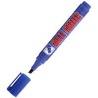 Маркер перманентный Crown "Multi Marker Chisel" синий, скошенный, 5мм фото Маркер перманентный Crown "Multi Marker Chisel" синий, скошенный, 5мм