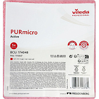 Салфетки хозяйственные Vileda Professional ПУРмикро Актив микрофибра 38x35 см 260 г/кв.м красные (5 штук в упаковке) фото Салфетки хозяйственные Vileda Professional ПУРмикро Актив микрофибра 38x35 см 260 г/кв.м красные (5 штук в упаковке)