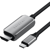 Кабель Satechi USB-C To HDMI 2.1 8K Cable. Цвет: серый космос фото Кабель Satechi USB-C To HDMI 2.1 8K Cable. Цвет: серый космос