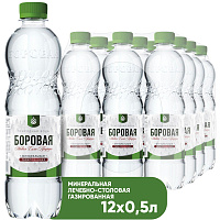 Вода минеральная Боровая лечебно-столовая газированная 0.5 л фото Вода минеральная Боровая лечебно-столовая газированная 0.5 л