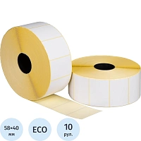 Термоэтикетки ЭКО 58х40 3000 шт/рул, вт. 76 10 рул/уп