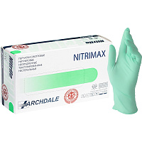 Перчатки медицинские смотровые нитриловые NitriMax нестерильные неопудренные размер L (8-9) зеленые (50 пар/100 штук в упаковке) фото Перчатки медицинские смотровые нитриловые NitriMax нестерильные неопудренные размер L (8-9) зеленые (50 пар/100 штук в упаковке)