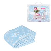 Плед новогодний, 150х200 см, "Снежинки", полиэстер, 210 г/м2, ЗОЛОТАЯ СКАЗКА, 592530