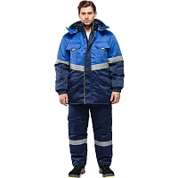 Куртка рабочая зимняя муж з43-КУ син/вас (р.68-70) 182-188 (серия З)